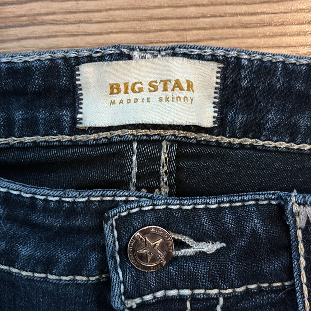 Big Star Maddie Skinny Jeans Womens 29 L Fit 29x33 Mid Rise Dark Denim Pants - Picture 5 of 11